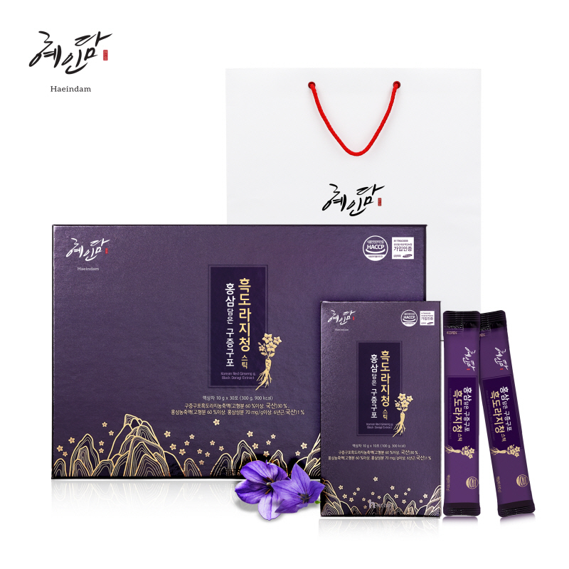 [10월행사] 홍삼담은 구증구포 흑도라지청스틱 10g x 30포
