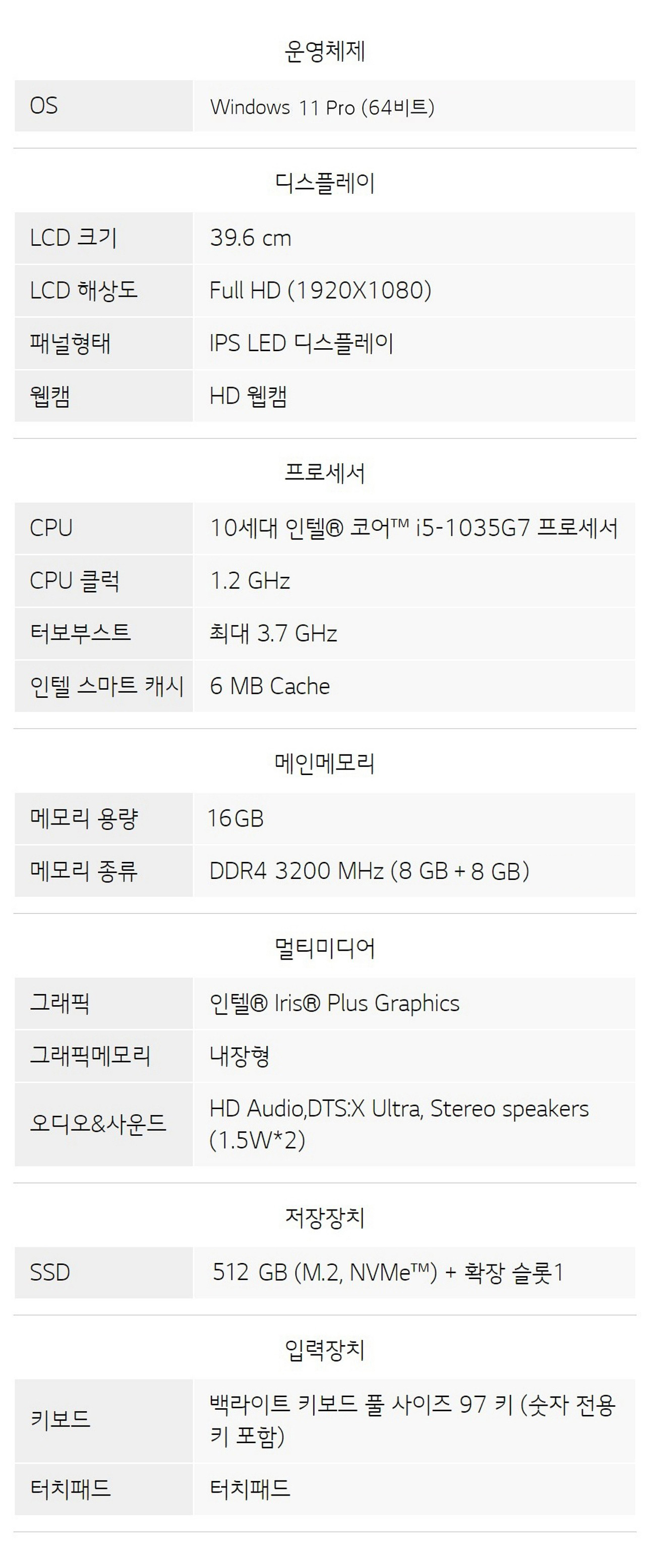 LG그램 15인치 15ZD90N / i5-1035G7 / 16G / 512G / 업무용 + 인강용 추천