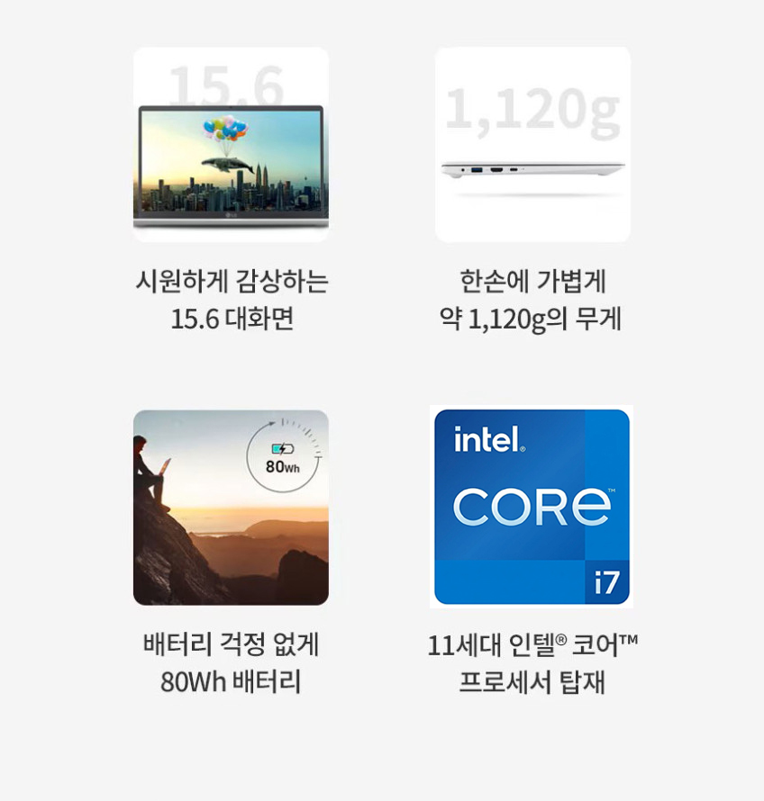 LG그램 15.6인치 15Z95N / i7-1165G7 / 16G / 512G / 사무용 + 인강용 추천