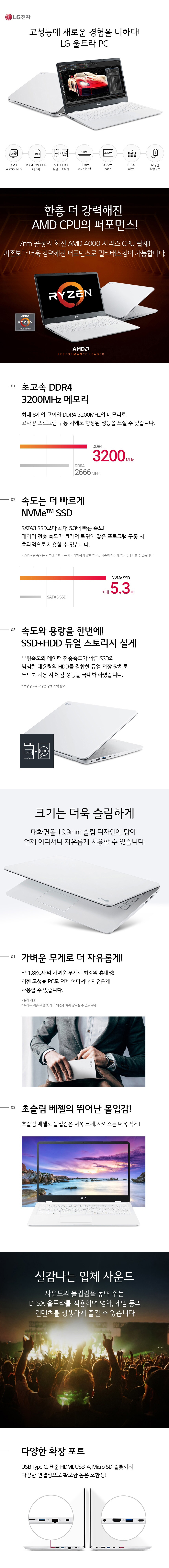 LG울트라 15.6인치 15U40N Ryzen 5 4500U / 16G / 256GB+500G / 사무용 인터넷 영상 추천
