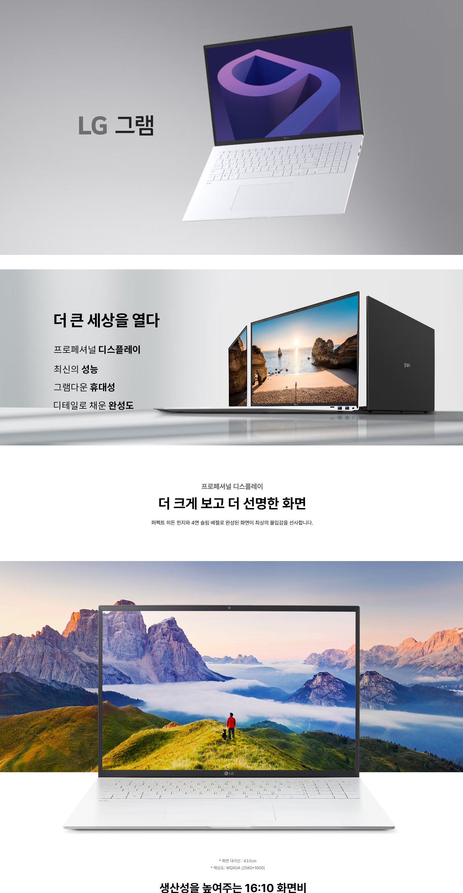 LG그램 17인치 17Z95P / i5-1155G7 / 8G / 512G / 大화면 업무용 추천
