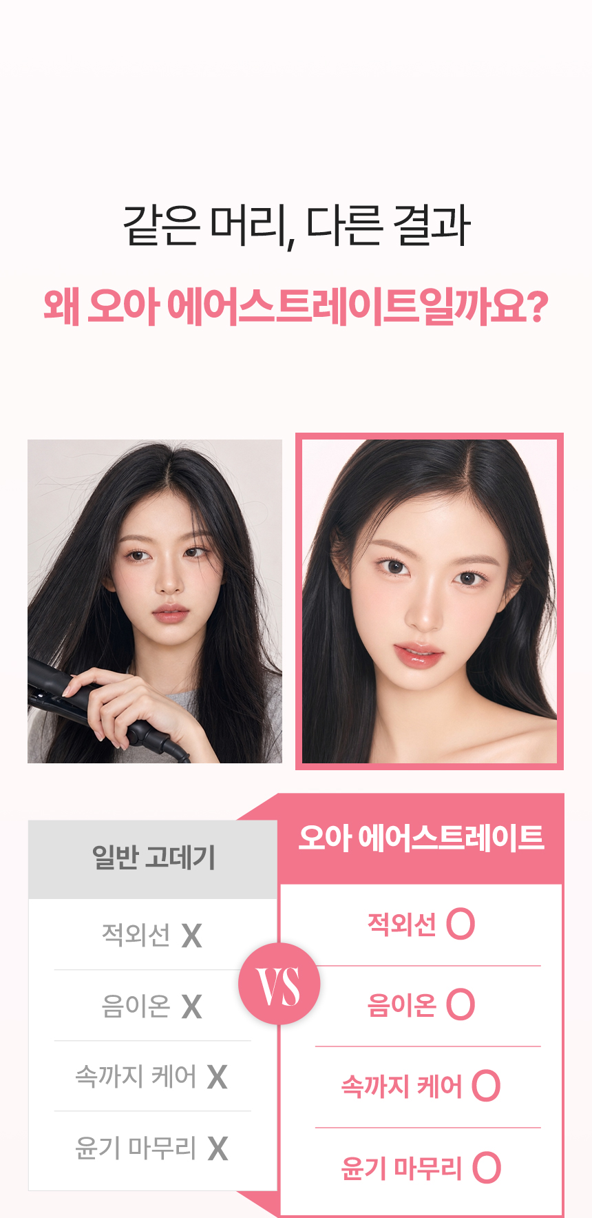 오아 에어스트레이트 헤어스타일러 매직기 스트레이트너 드라이기 음이온 항공모터 2in1 상세 이미지 9