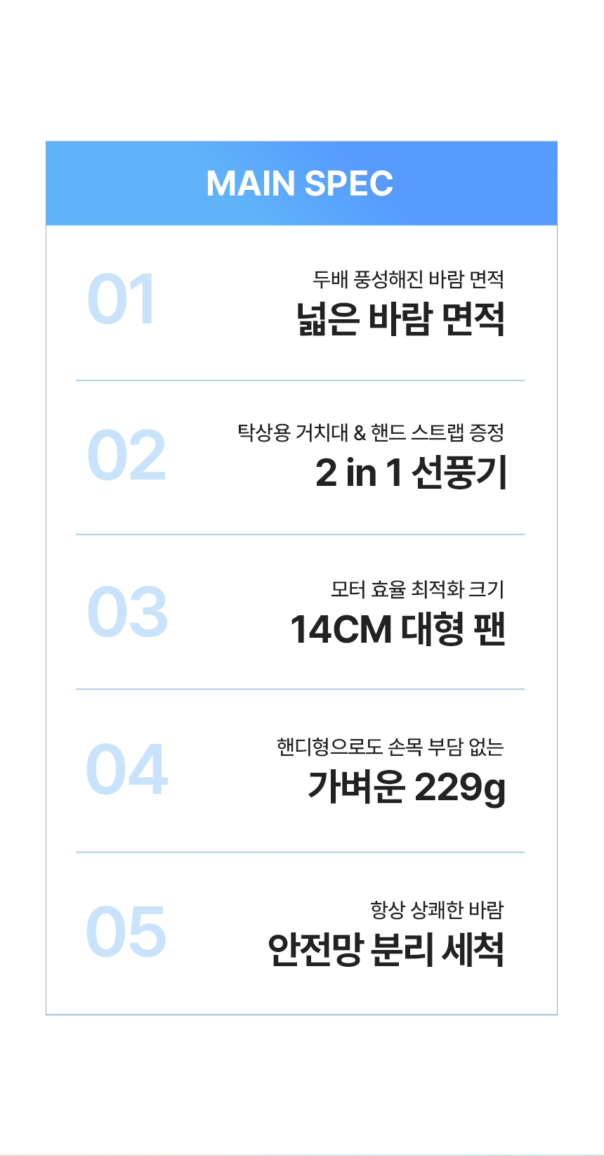 오아 라운드핸디맥스 미니 휴대용 선풍기 초강력 무선 BLDC 핸드 손풍기 상세 이미지 13