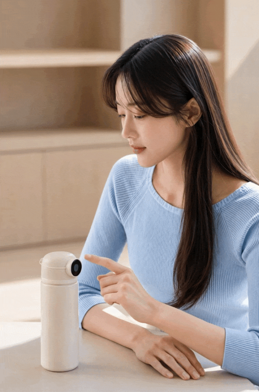 보아르 스마트락 원터치 텀블러 지문인식 500ml 보안 안전 스텐 SUS316 보온 보냉 상세 이미지 9