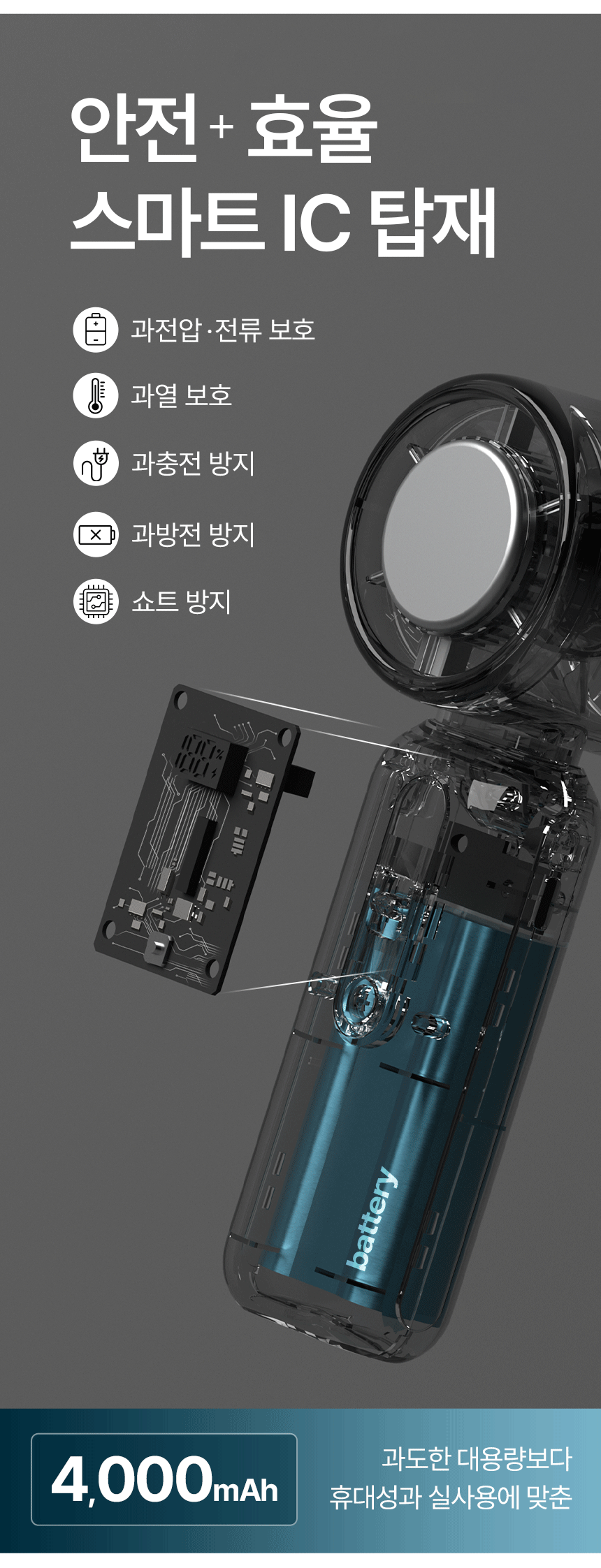 오아 아이스볼트폴드 휴대용 선풍기 넥 목걸이 미니 급속 냉각 핸디 핸드 손풍기 상세 이미지 37