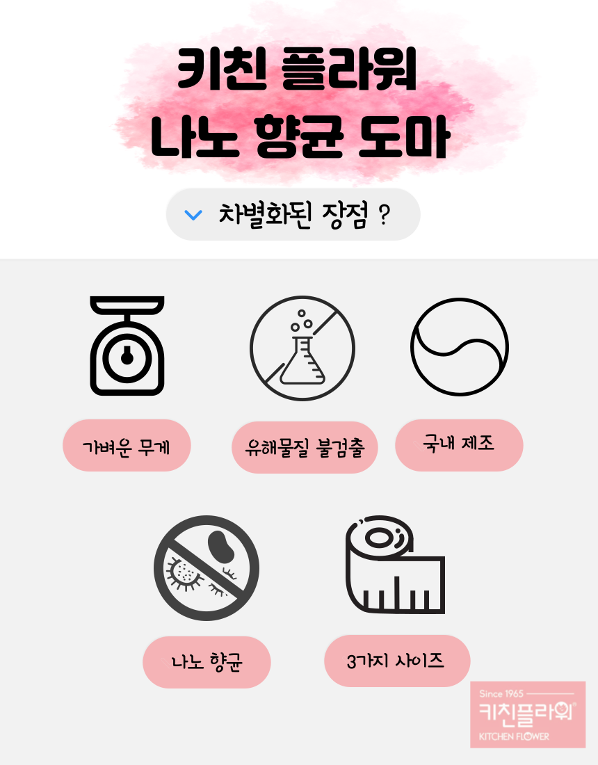 키친플라워 바이올렛도마 미니 국산 향균 위생 도마 양면 주방 도마 향균 도마 이유식 이미지 6