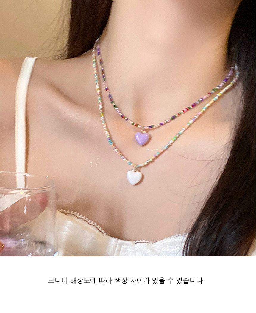 포인트 학생 여름 하트 무광 목걸이 커플 봄 티셔츠 코디 정유미 뷔 김나영 팬던트-모바일 11번가