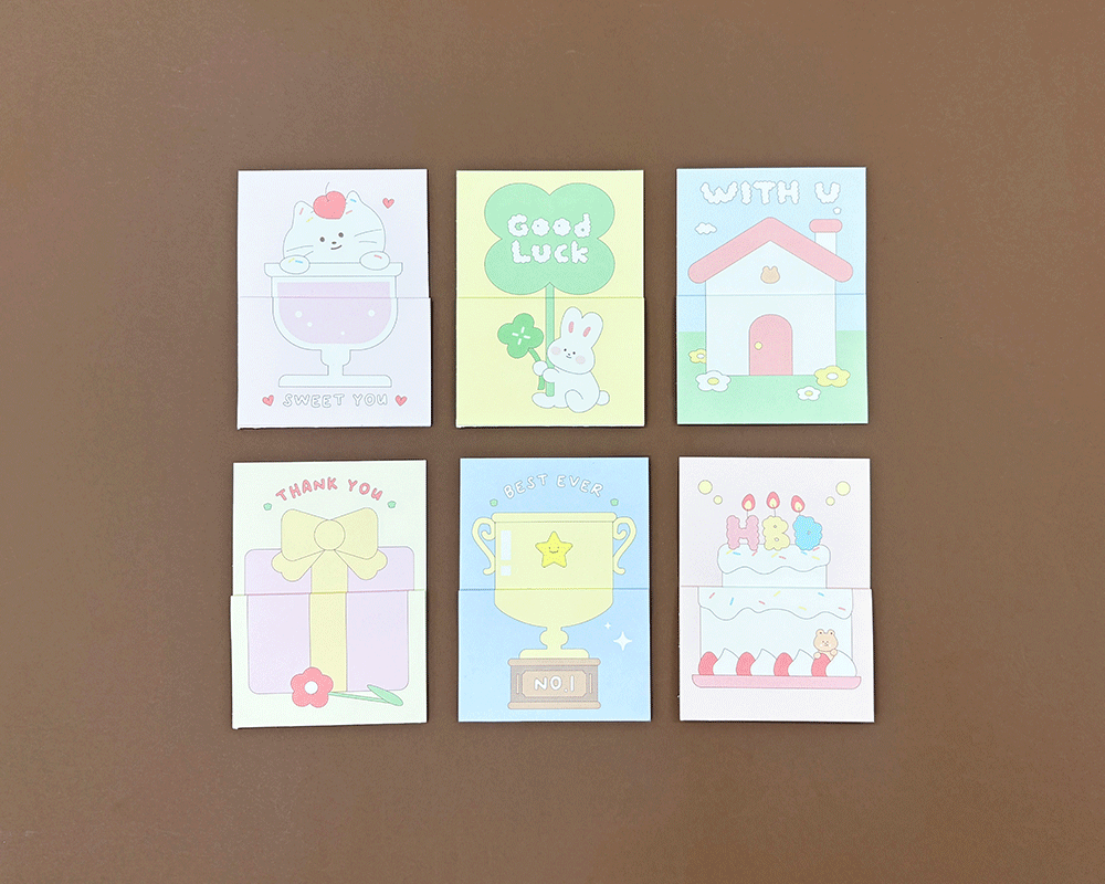 오첵 롱롱 메세지 카드 미니 편지지 세트 상세 이미지 3