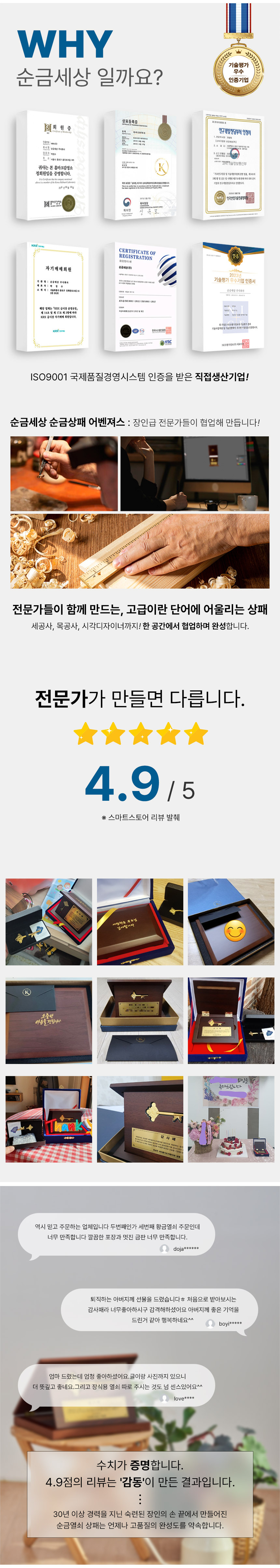순금열쇠 상패