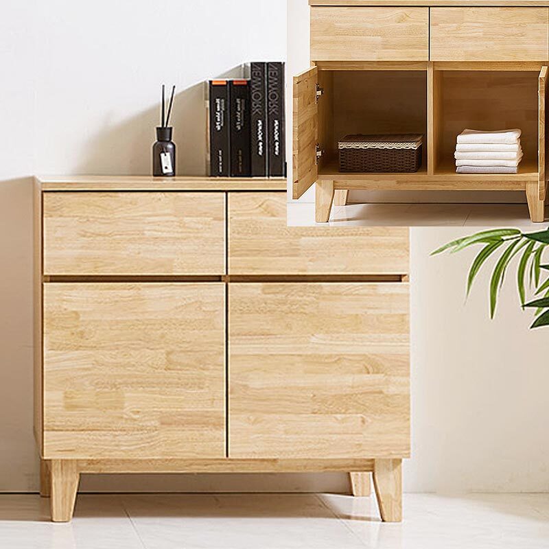 국산 양문 도어형 거실 수납장 LPM 원목 주방 서랍장 80x40x75cm