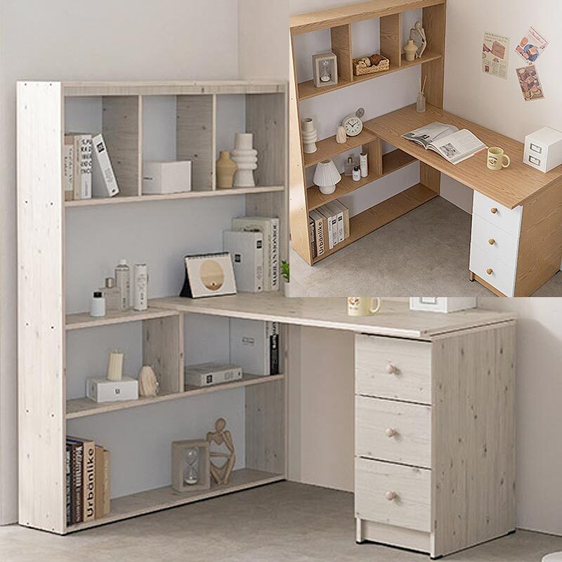 국산 H형 1인용 학생 컴퓨터책상 4단책장 서랍 세트 120x113x150cm