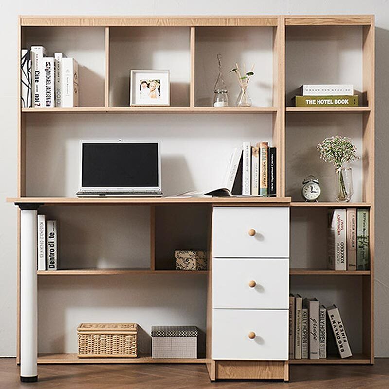 국산 책장형 서랍책상 세트 학생 컴퓨터 테이블 거실 서재 수납선반 책꽂이