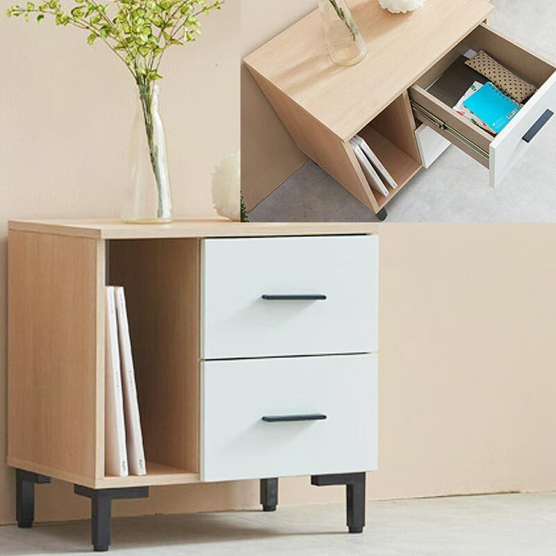 국산 500폭 책꽂이형 2단 거실 서랍장 침실 소파협탁 50x35x50cm