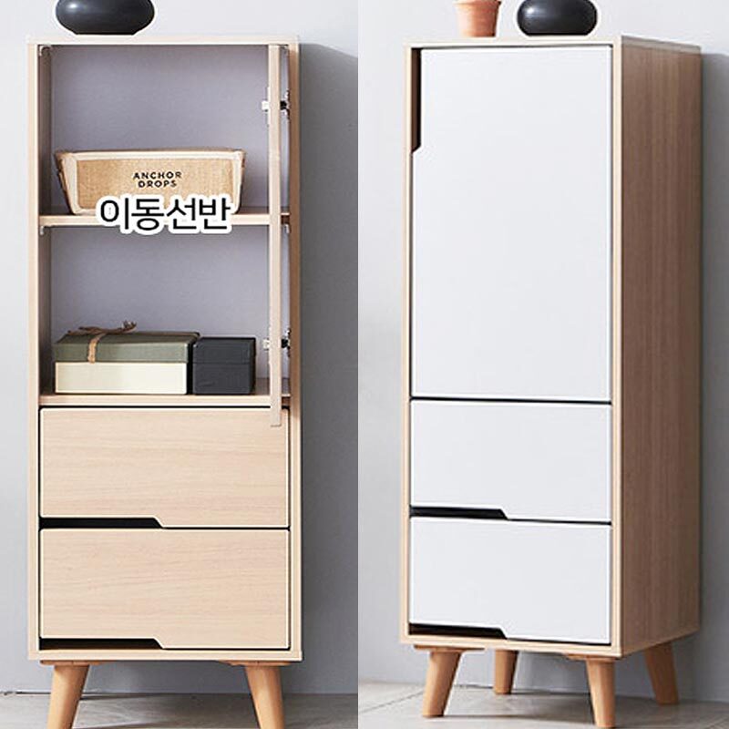 국산 도어형 수납장 서랍장 거실 현관 주방 다용도 선반장 40x40x116cm