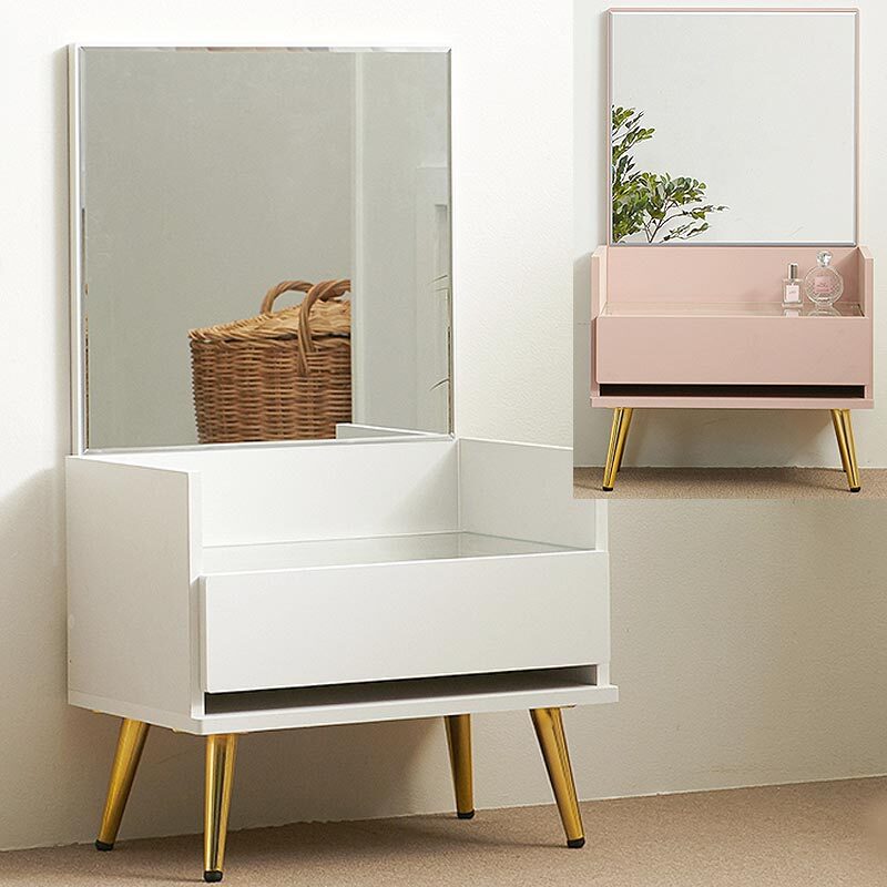 국산 좌식 거울 화장대 서랍형 낮은 수납장 협탁 49x30x83cm