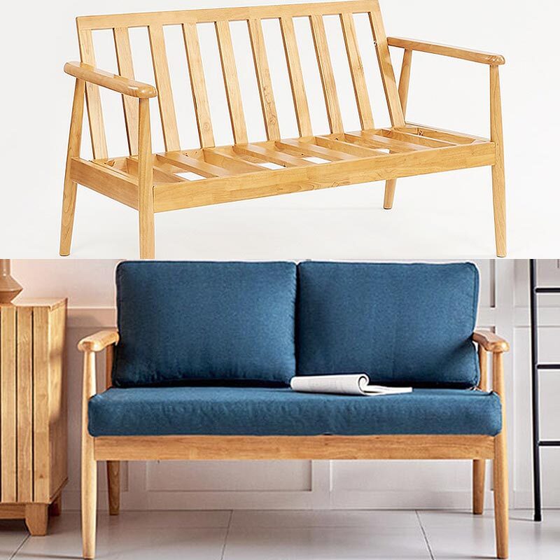 원목 프레임 패브릭 2인용 소파의자 거실 카페 사무실 114x70x80cm