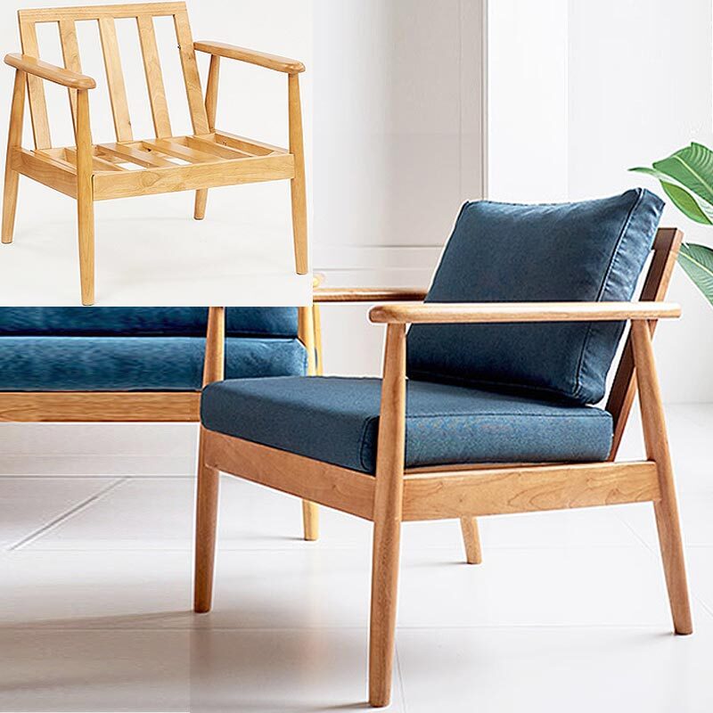 원목 프레임 패브릭 1인용 소파의자 거실 카페 사무실 68x70x80cm