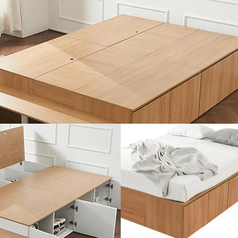 국산 평상형 SS사이즈 침대 도어식 수납프레임 110x200x45cm