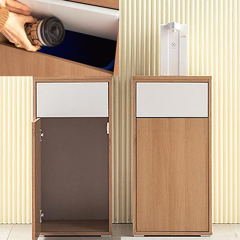 국산 1칸 분리수거함 휴지통 플랩도어 수납장 렌지대 다이 40x40x80cm