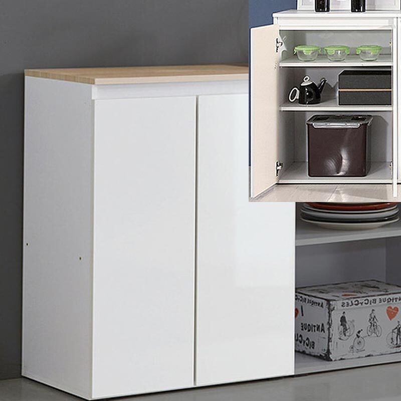 국산 양문 도어형 화이트 수납장 거실 현관 주방 3단 선반장 60x40x81cm