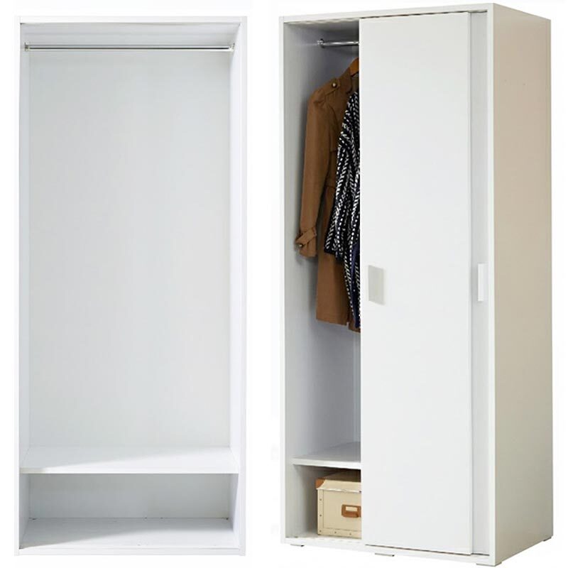 국산 800폭 58cm깊이 슬라이드 도어형 옷장 하단선반 드레스룸 틈새 수납장