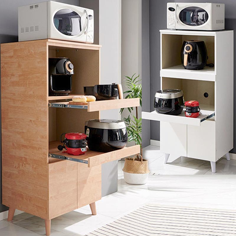 국산 도어형 광폭 전자렌지대 수납장 밥솥다이 주방선반 키친장 60x50x135cm