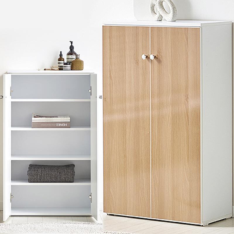 국산 도어형 양문 5단 수납장 거실 현관 주방 다용도 선반장 60x30x100cm