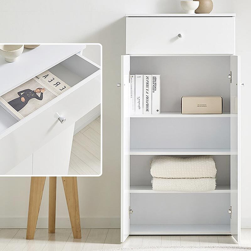 국산 양문 도어형 광폭 수납장 키친장 거실 주방선반 60x40x120cm