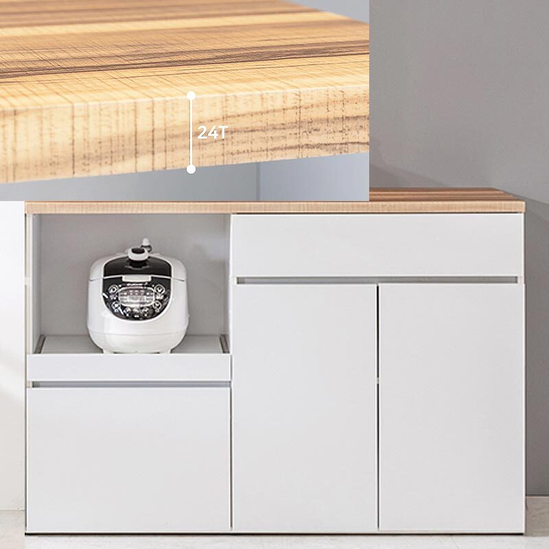 국산 와이드 전자렌지대 밥솥다이 주방 수납장 그릇 키친장 120x40x80cm