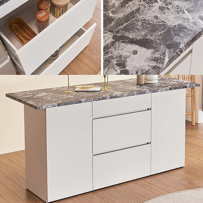 국산 양문 도어형 3단 서랍장 와이드 홈바 주방수납장 160x60x85cm