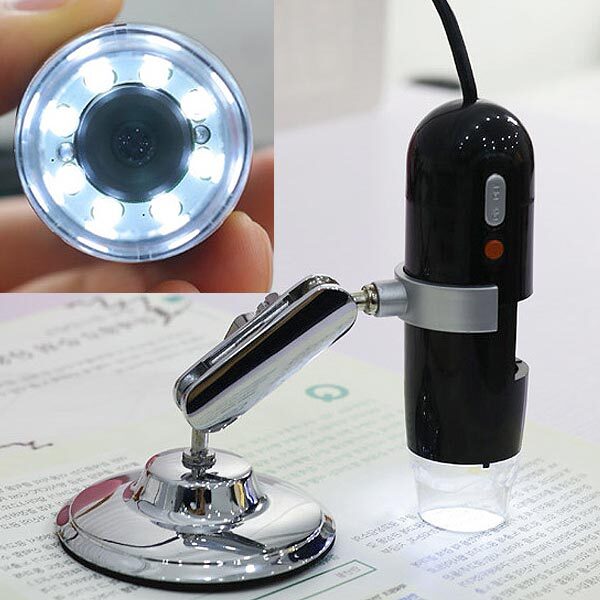 USB 디지털 현미경 8구 LED 200배줌 카메라 동영상 촬영