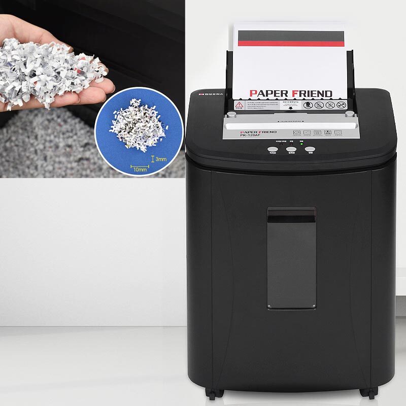 150매 자동급지 이동식 문서세단기 사무용 종이분쇄 세절기 3x10mm 꽃가루세단