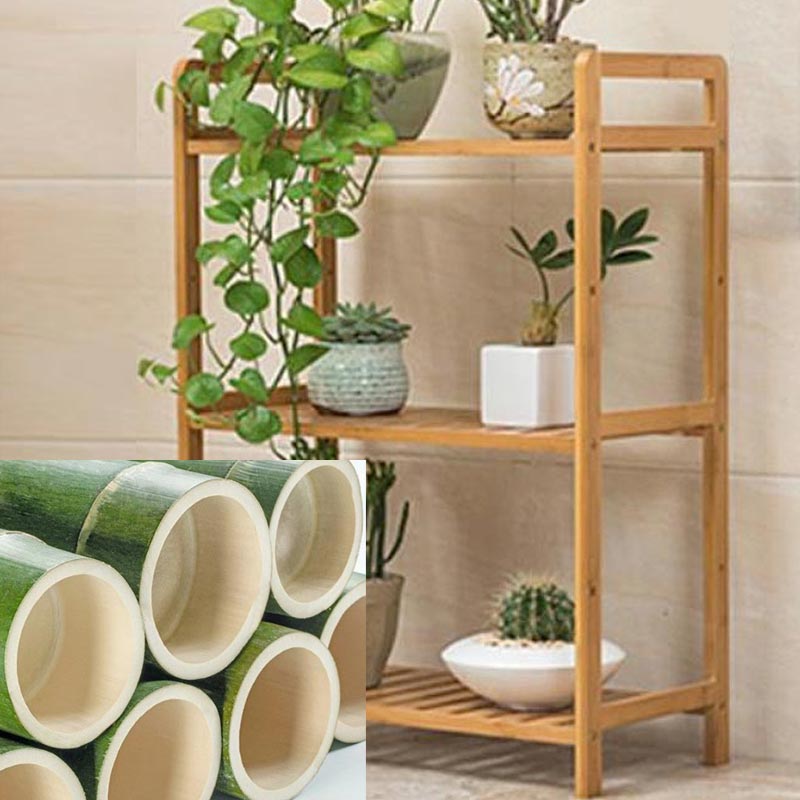 3단 원목선반 신발 화분진열대 높이조절 50x25x71cm