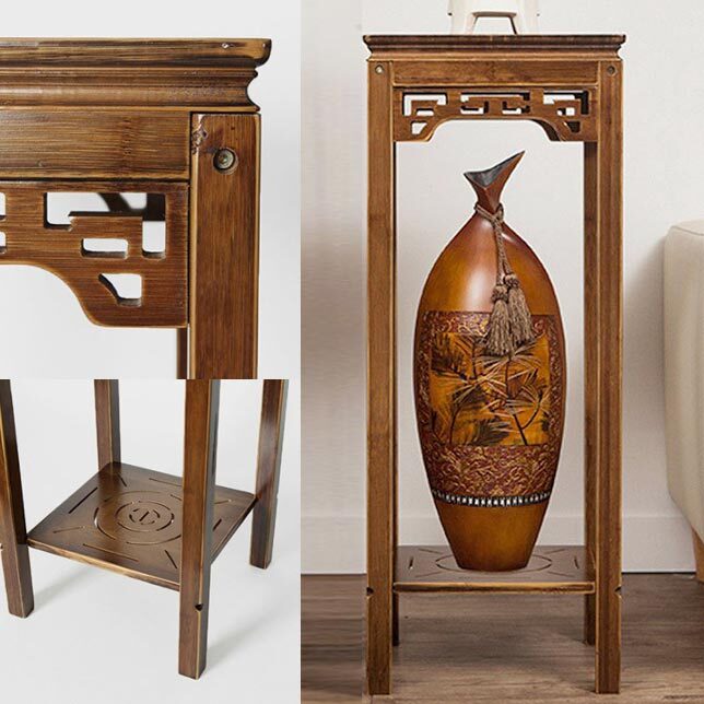 앤틱 우드 보조선반 화분정리대 거실협탁 30X30X76cm