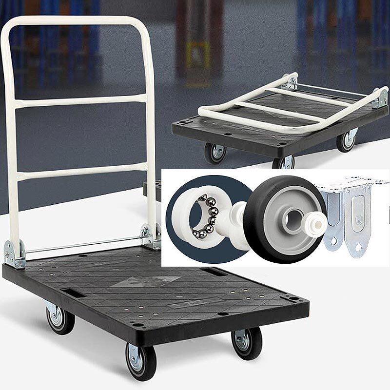 국산 블랙 폴딩 사각대차 휴대용 접이식 구르마 운반수레 핸드카트 물류 매장