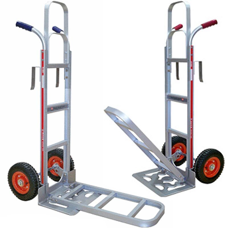 적재중량 300kg 국산 알루미늄 핸드트럭 양핸들 보조짐받이 창고 상가 음료운반