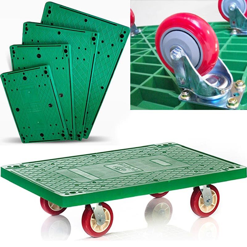 국산 기본형 녹색 무핸들 달리 손잡이 없는 이동대차 운반구 구루마 이사 박스카트