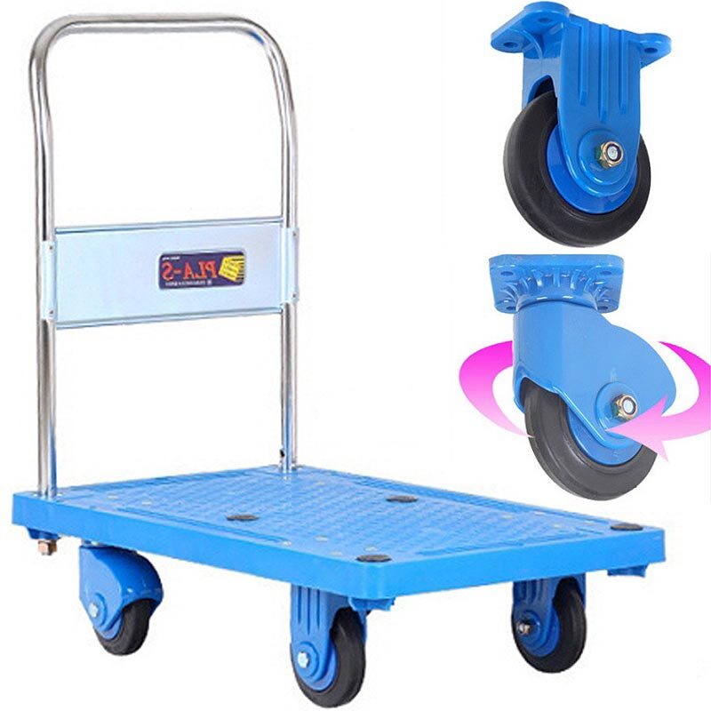 국산 무소음 대차 핸들 고정식 접이식 운반구 구르마 손수레 핸드카트 81x50x91cm