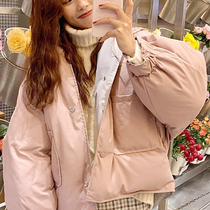 여성 양면 패딩점퍼 후드자켓 캐주얼 겨울아우터 파카 바람막이