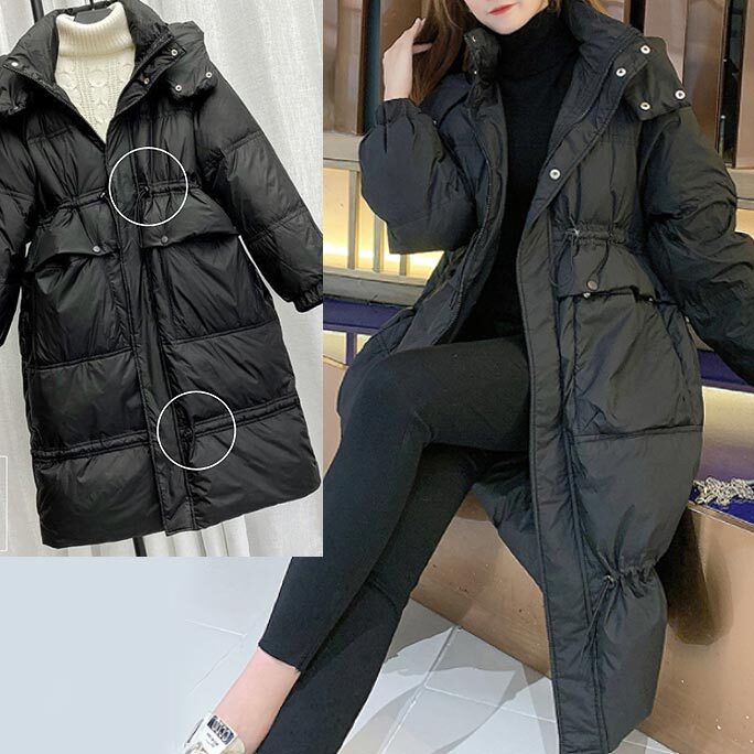 여자 덕다운 집업후드 롱패딩 점퍼 바람막이 벤치코트 데일리룩 아우터