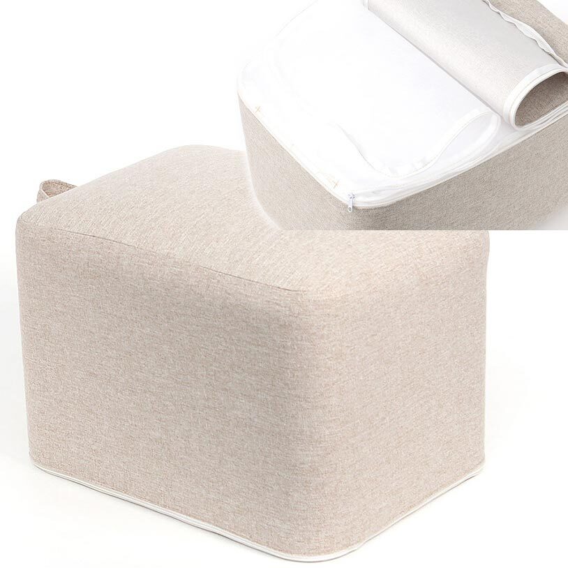 40x30x30cm 베이지 패브릭 사각스툴 소파보조 간이의자 좌식쿠션방석 등받이없는