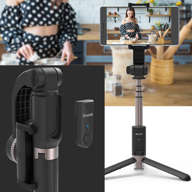 수평유지 짐벌 셀카봉 5핀충전 블루투스 리모콘 삼각대 알루미늄 스틱 최장 58cm