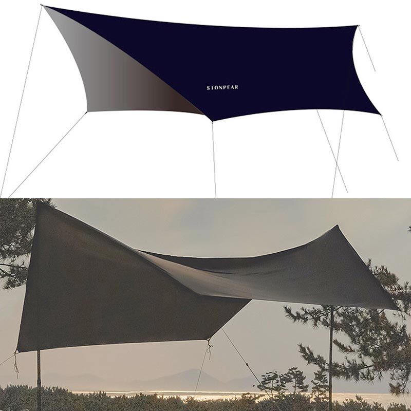 헥사 레인 캠핑타프 실리콘 코팅 내수압 3000 방수 그늘막 335x275cm