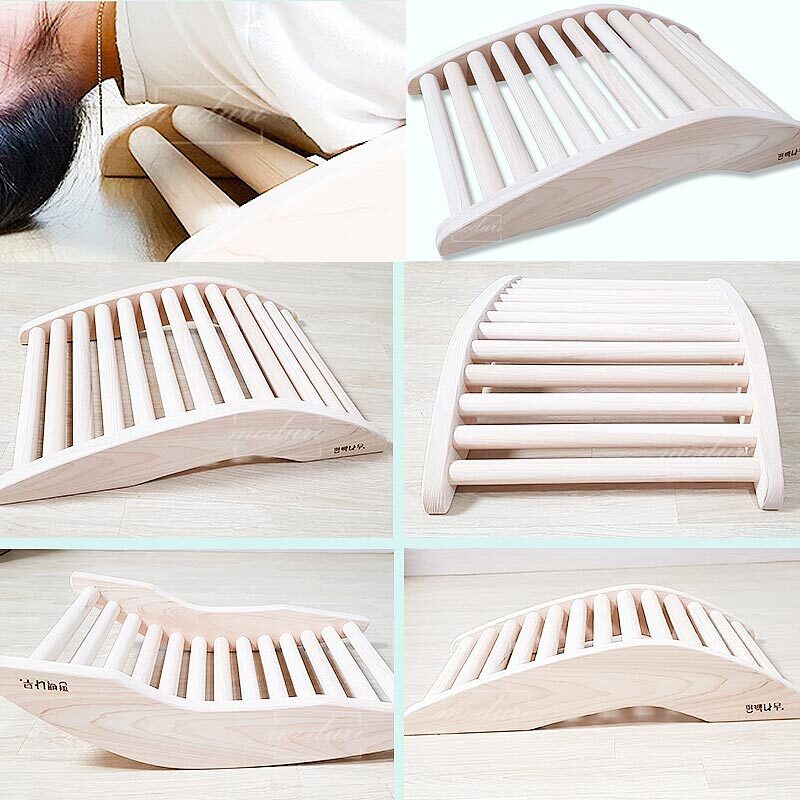 국산 대형 순수편백봉 통원목 스트레칭 요가 60x44cm 등펴기 실내헬스 운동기구