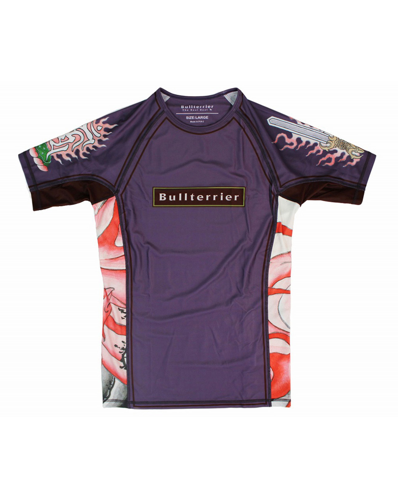 불테리어 래쉬가드 아칼라 2.0 숏슬리브 - 퍼플