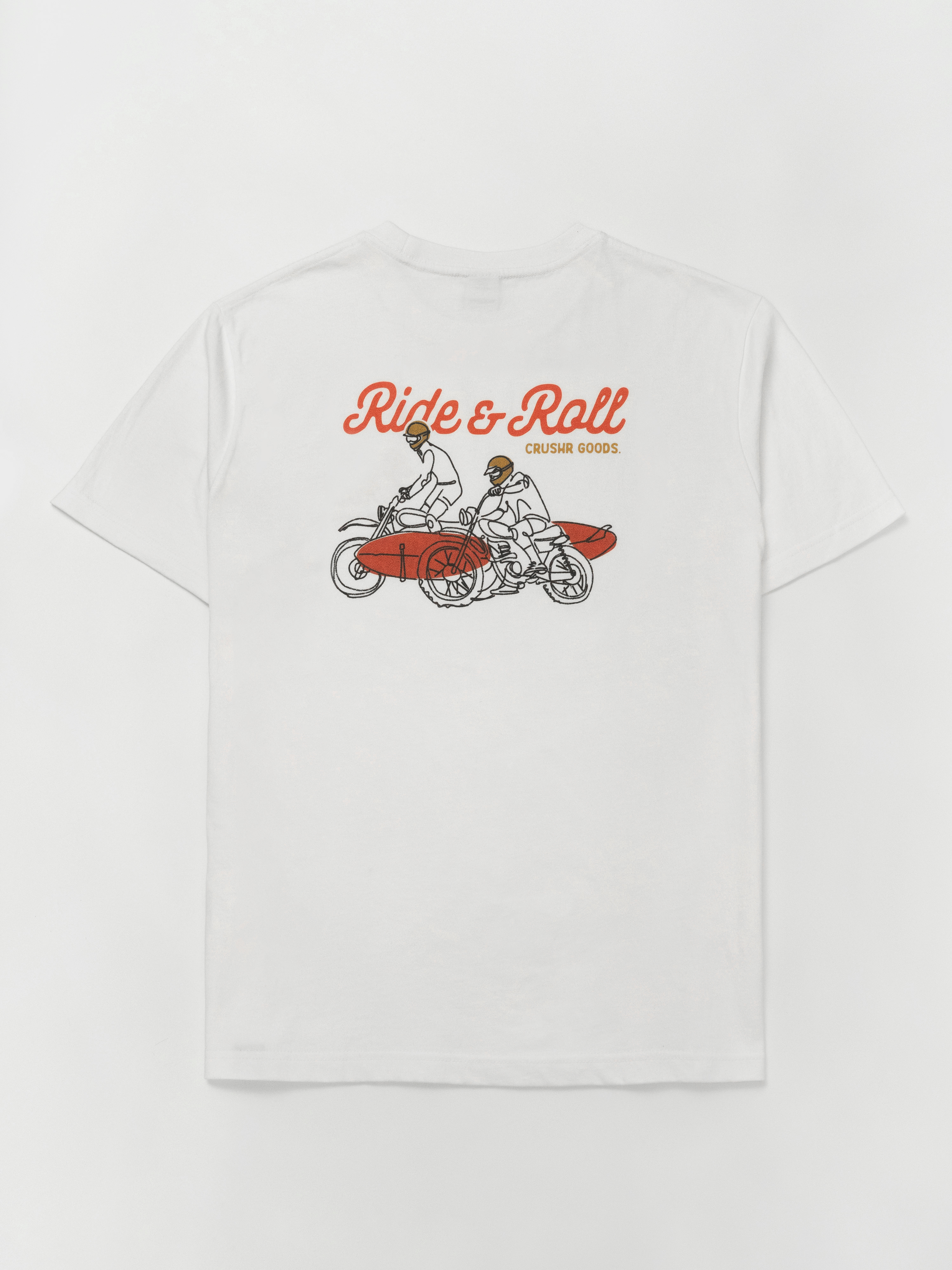 크러셔 BIKE & SURFBOARD T-SHIRTS - WHITE