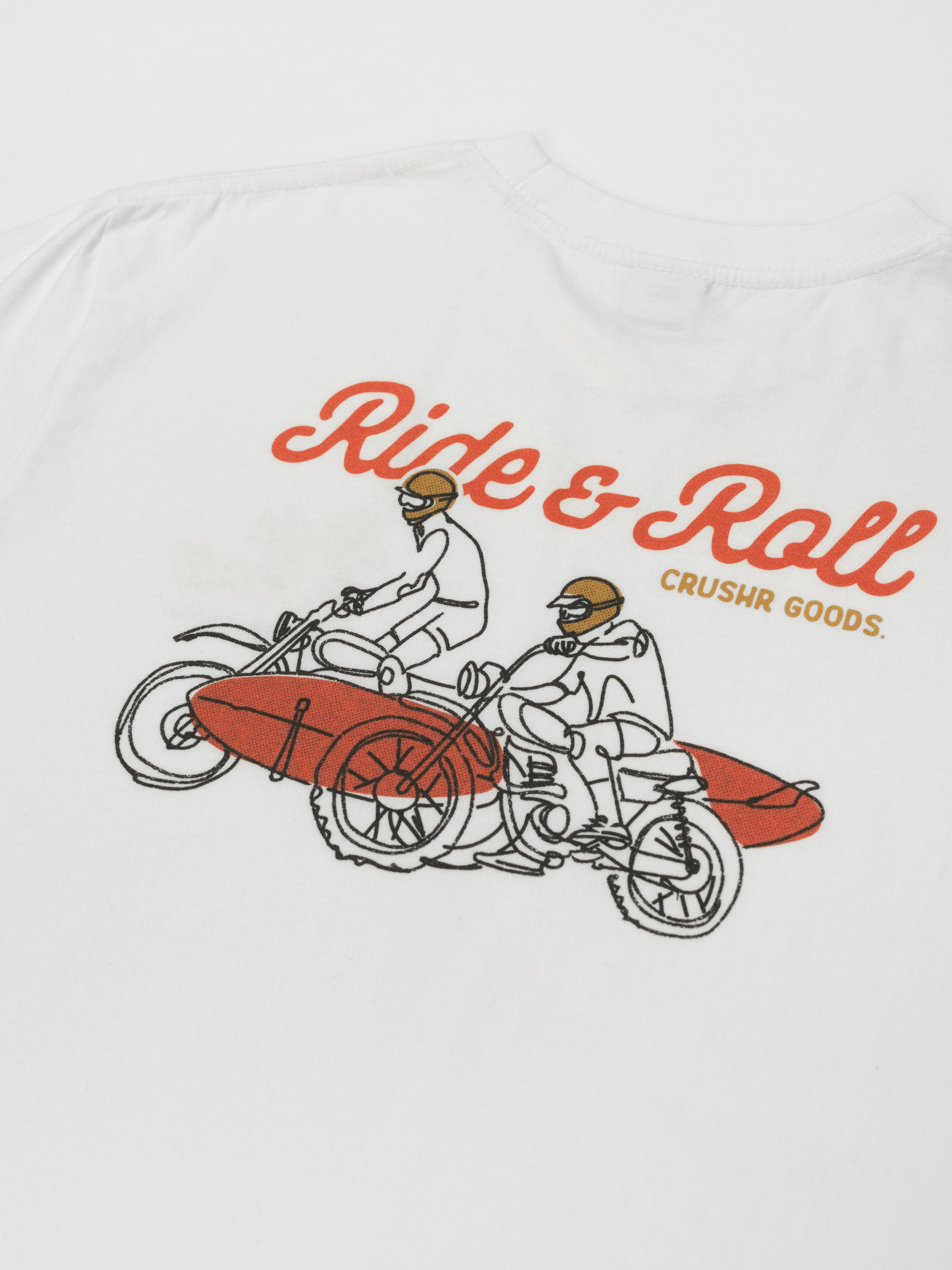 크러셔 BIKE & SURFBOARD T-SHIRTS - WHITE