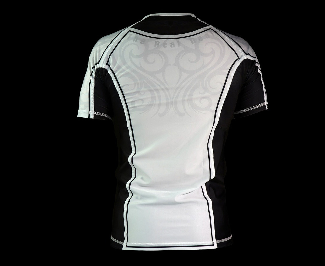 불테리어 래쉬가드 뉴 트라이벌 숏슬리브 - 화이트