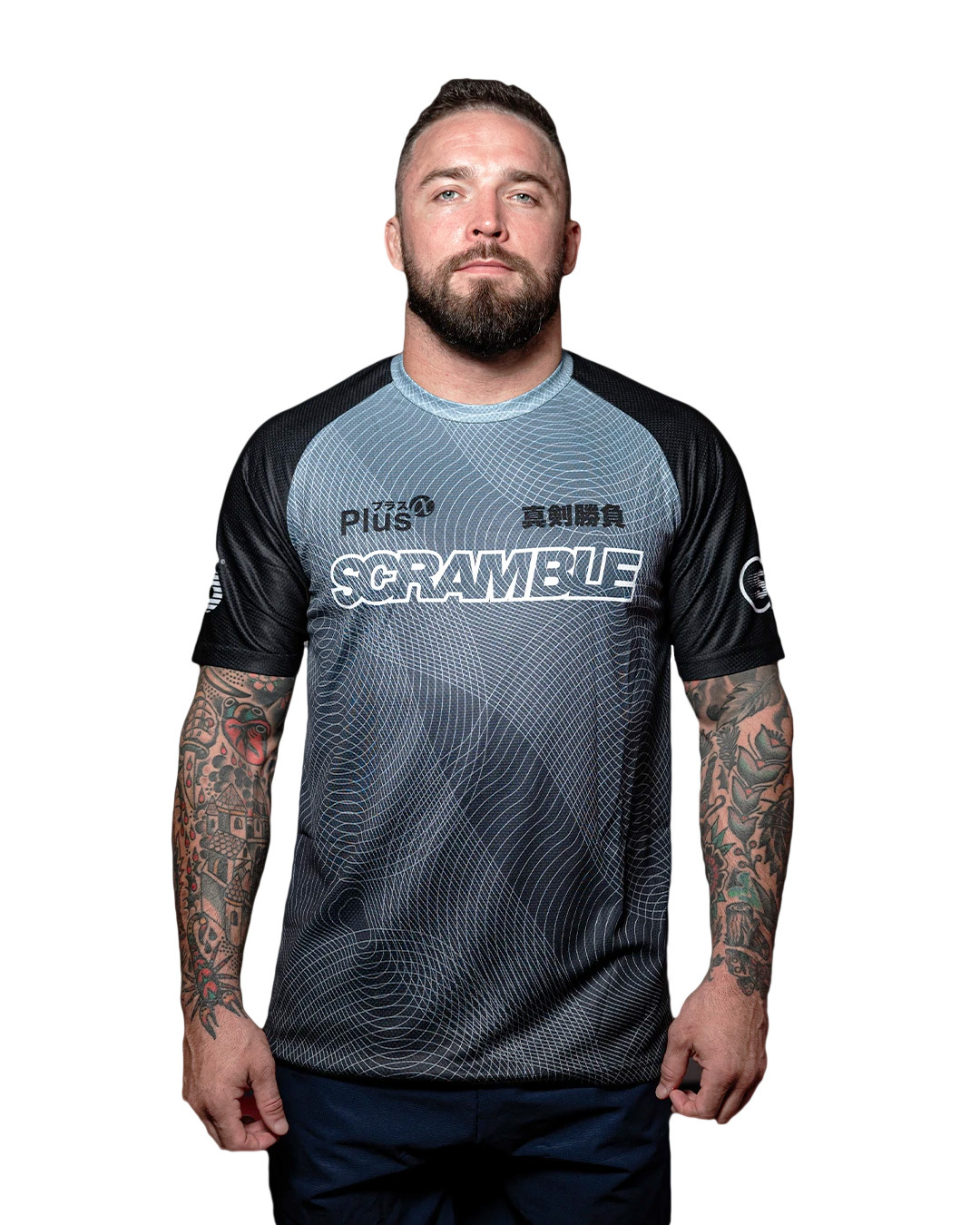 스크램블 도레이 트레이닝 탑 - 블랙 & 그레이