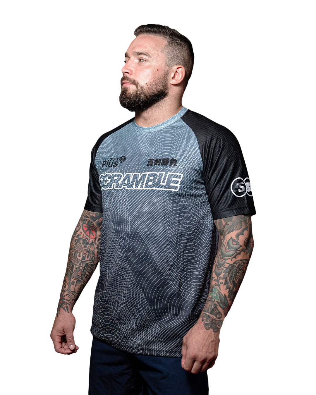 스크램블 도레이 트레이닝 탑 - 블랙 & 그레이